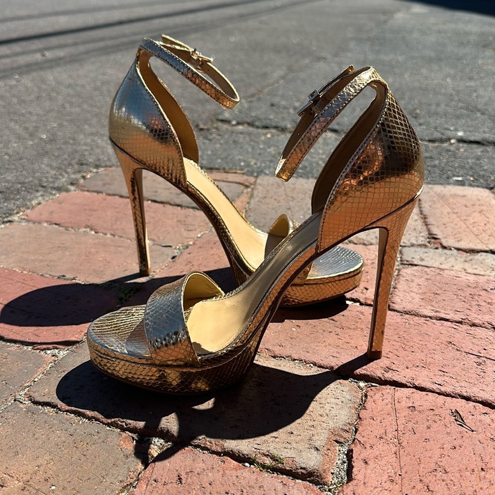 Michael Kors leather platform sandal.